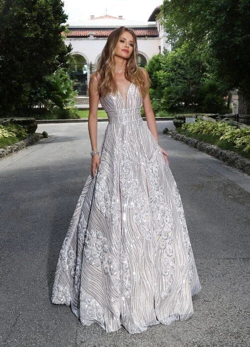 Ashley & Justin Wedding Dress 12 Ivory A-Line Tulle White Sequins Crystals 