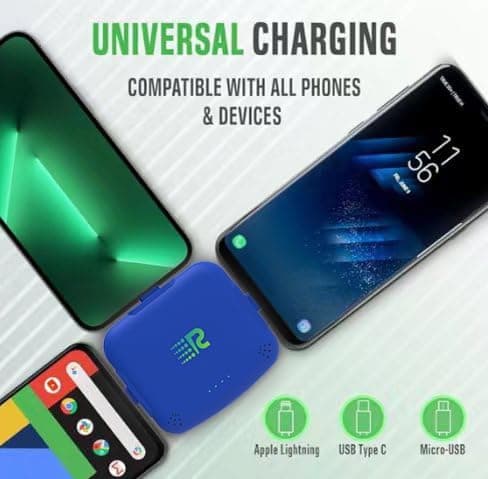 Rush Charge Universe 3 in 1 Portable Charger – 3300mah, 2.4A High-Speed Fast Charging Compatible with iPhone and Android Blue - Image 2