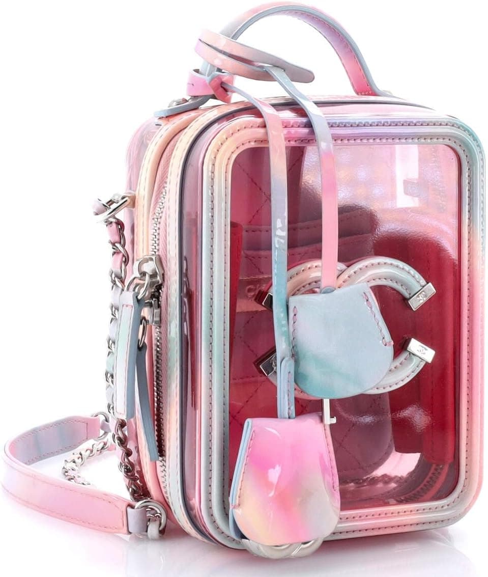 CHANEL Pre-Loved Filigree Vertical Vanity Case PVC with Lambskin, Multicolor - Image 3