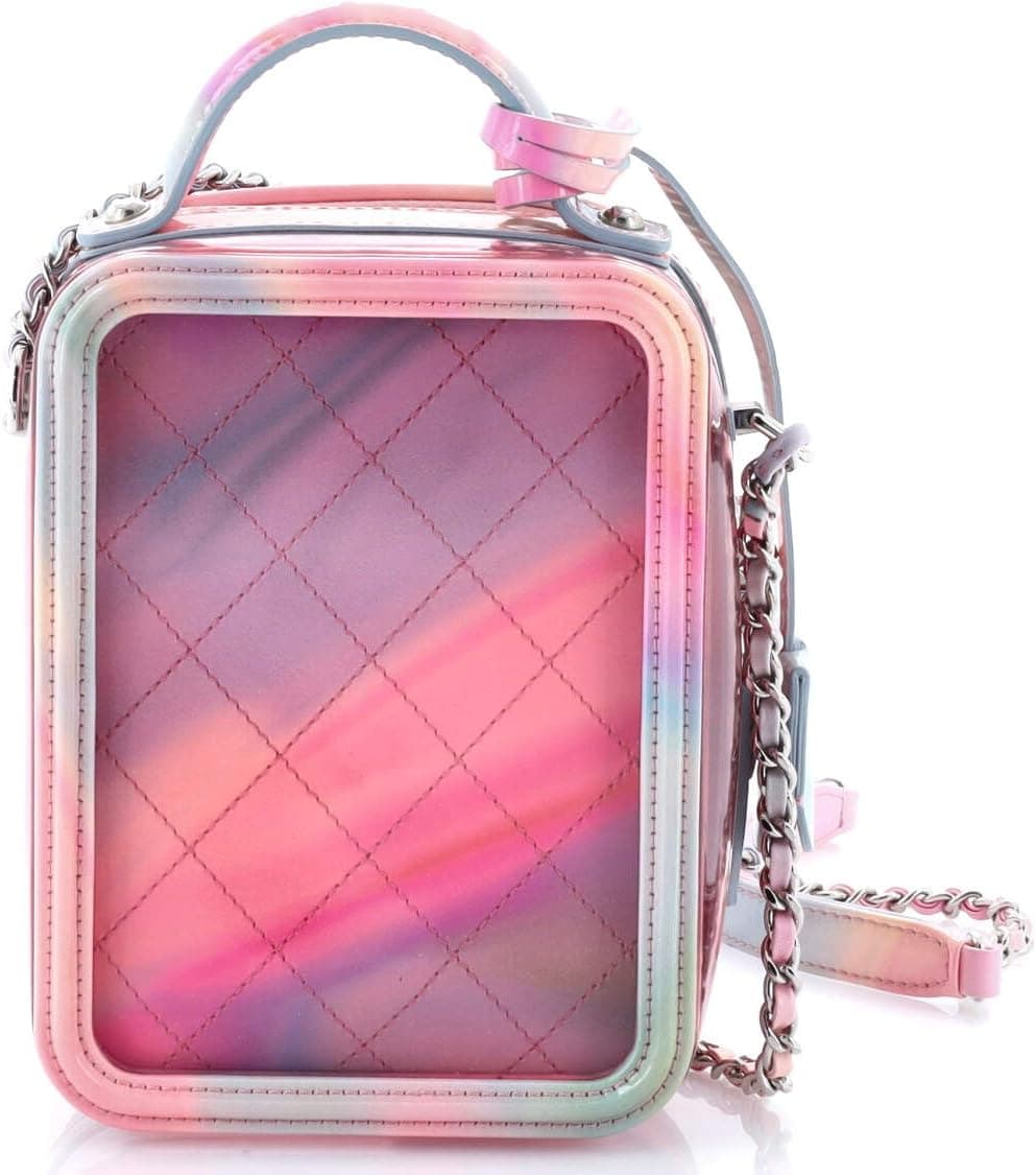 CHANEL Pre-Loved Filigree Vertical Vanity Case PVC with Lambskin, Multicolor - Image 4