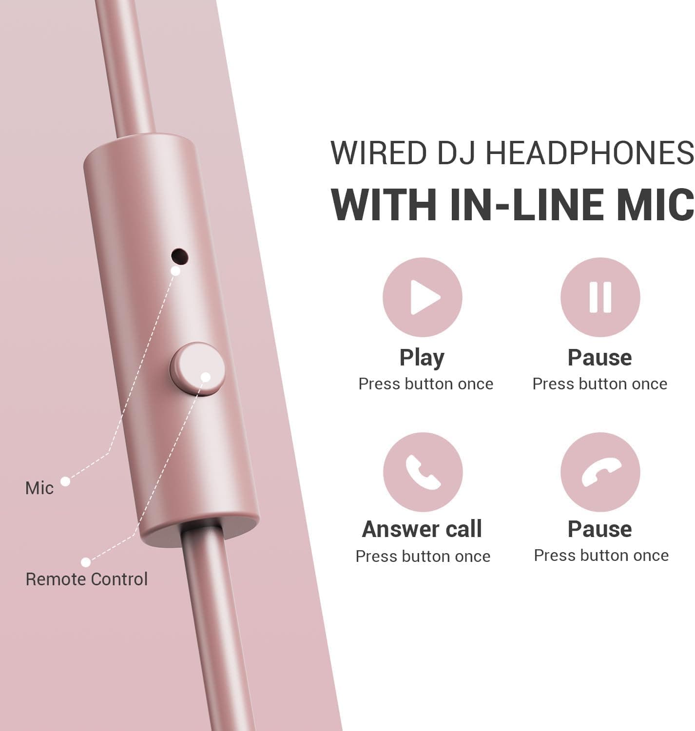 OneOdio Wired Over Ear Headphones Studio Monitor & Mixing DJ Stereo Headsets - Image 4