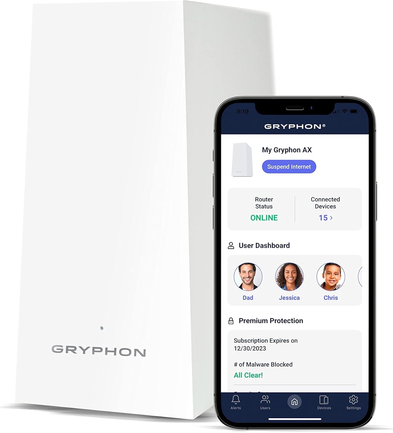 Gryphon AX – Ultra-Fast Mesh WiFi 6 Parental Control Router – Advanced Content Filters and Next-Gen Firewall 