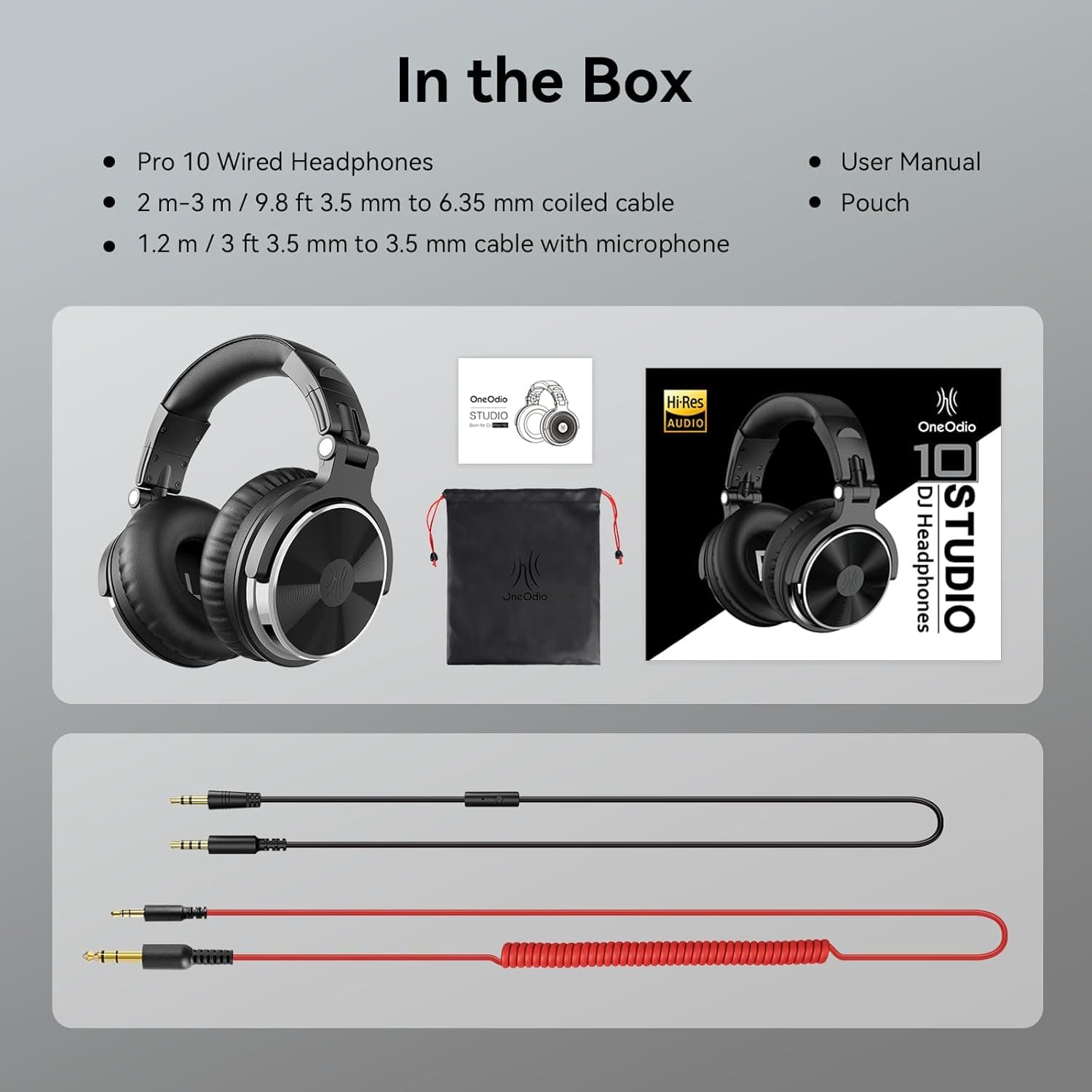 OneOdio Wired Over Ear Headphones Hi-Res Studio Monitor & Mixing DJ Stereo Headsets Black - Image 9