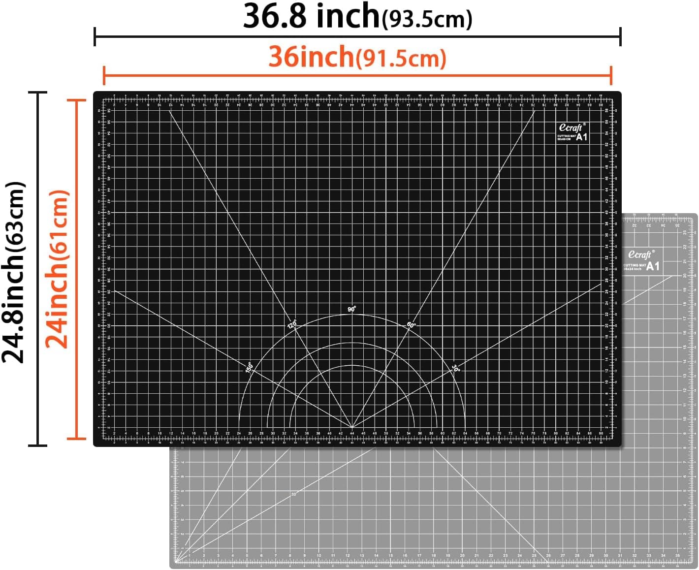 Ecraft Large Self Healing Cutting Mat: 24" x 36" Grey/Black - Image 2