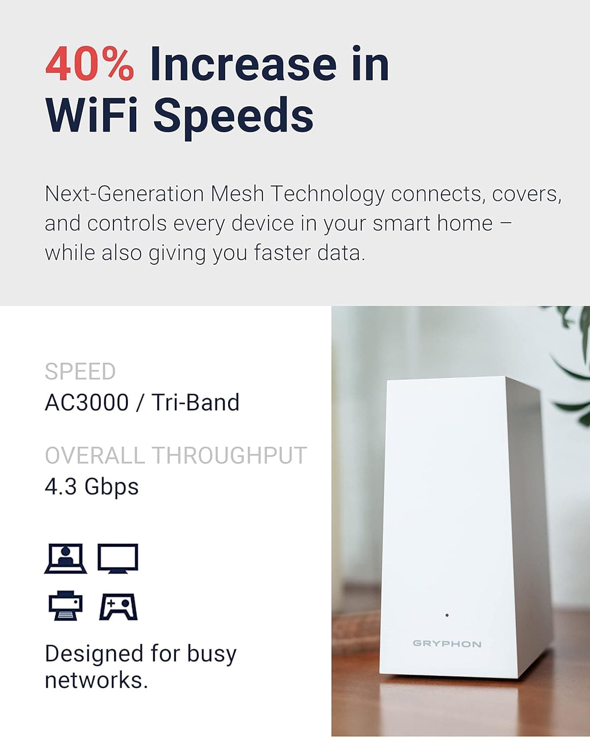 Gryphon AX – Ultra-Fast Mesh WiFi 6 Parental Control Router – Advanced Content Filters and Next-Gen Firewall  - Image 2