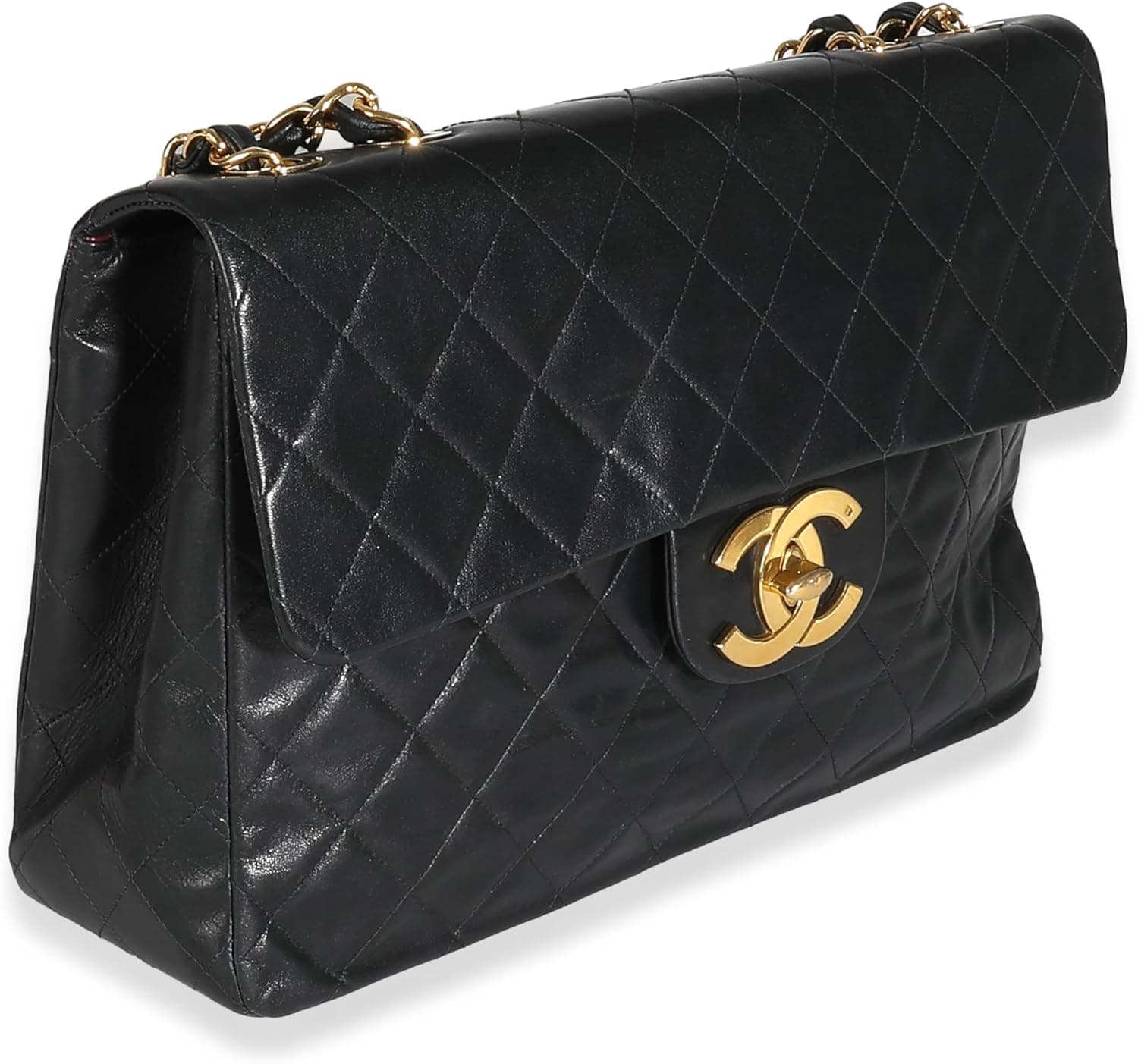 CHANEL Pre-Loved Vintage 24K Black Quilted Lambskin Maxi XL Flap Bag, Black - Image 2