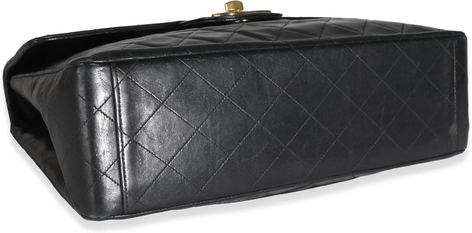 CHANEL Pre-Loved Vintage 24K Black Quilted Lambskin Maxi XL Flap Bag, Black - Image 4