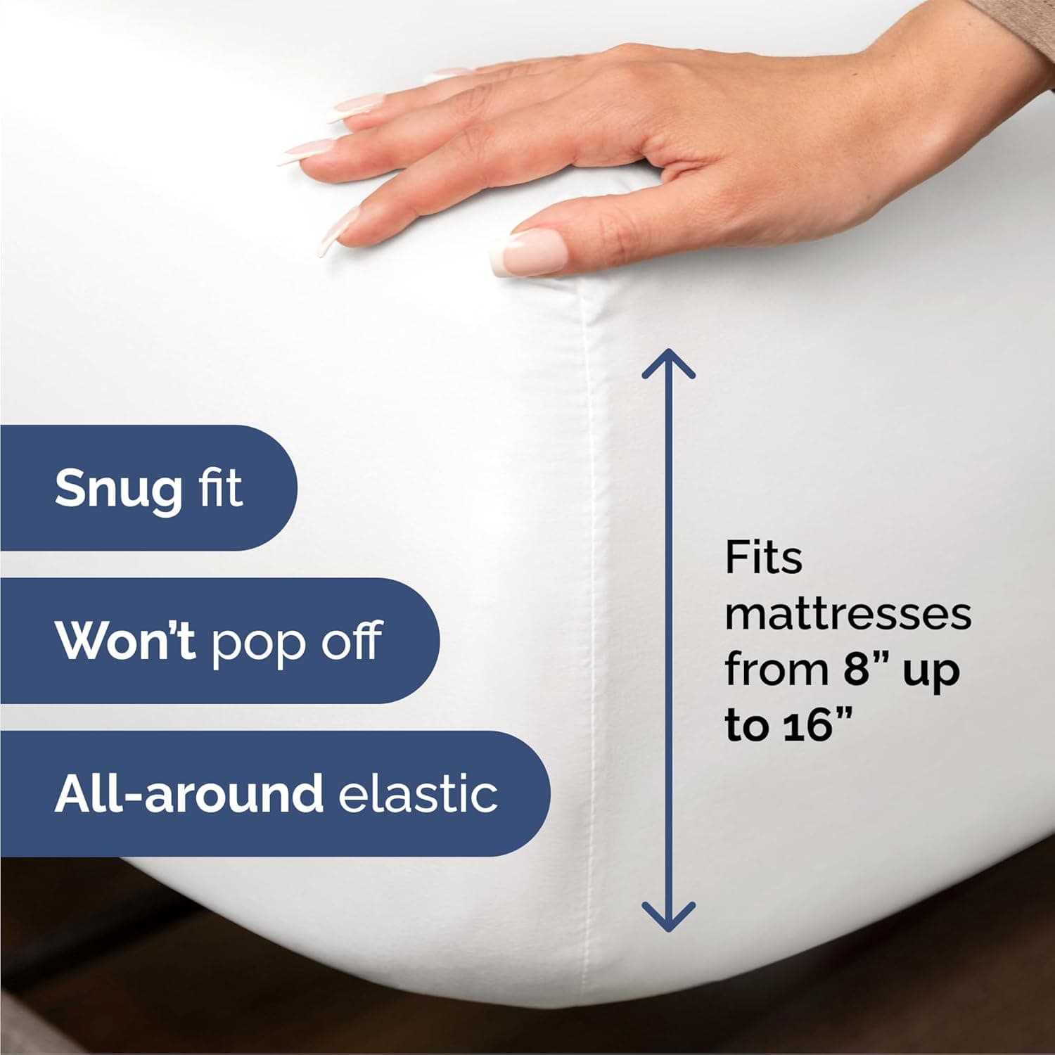 Queen Size 4 Piece Sheet Set - Hotel Luxury Bedding - Deep Pockets, Ultra-Soft, Wrinkle Free - Oeko-Tex - White - Image 3