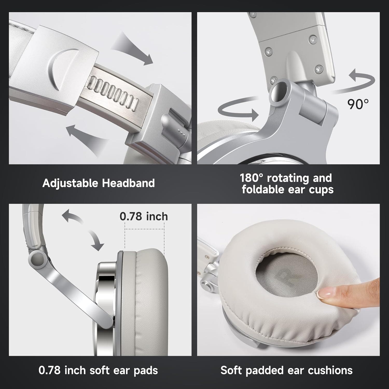 OneOdio Wired Over Ear Headphones Studio Monitor & Mixing DJ Stereo Headsets  - Image 7