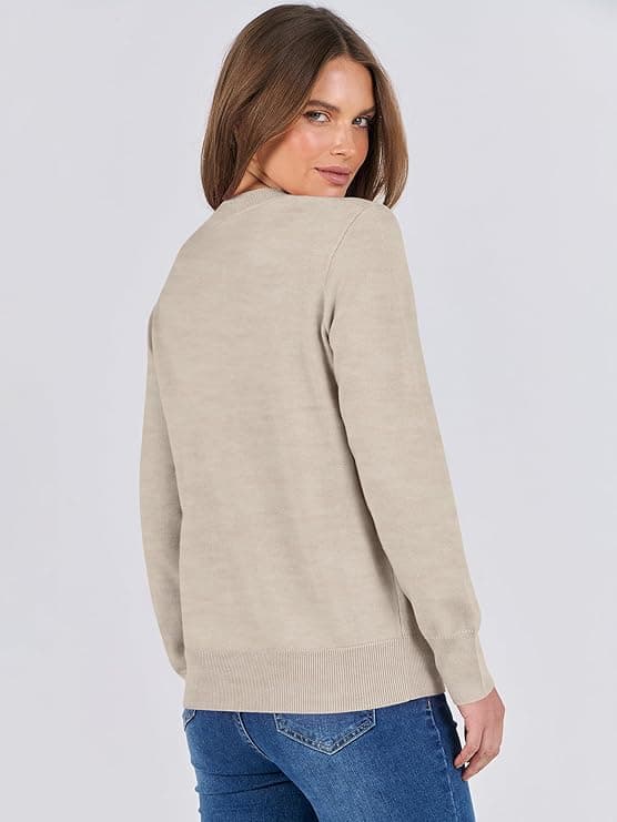 ANRABESS Sweaters for Women Long Sleeve Lightweight Crewneck Soft Basic Knit Loose Fit Pullover - Image 6