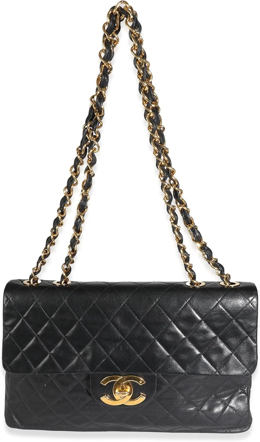 CHANEL Pre-Loved Vintage 24K Black Quilted Lambskin Maxi XL Flap Bag, Black - Image 5