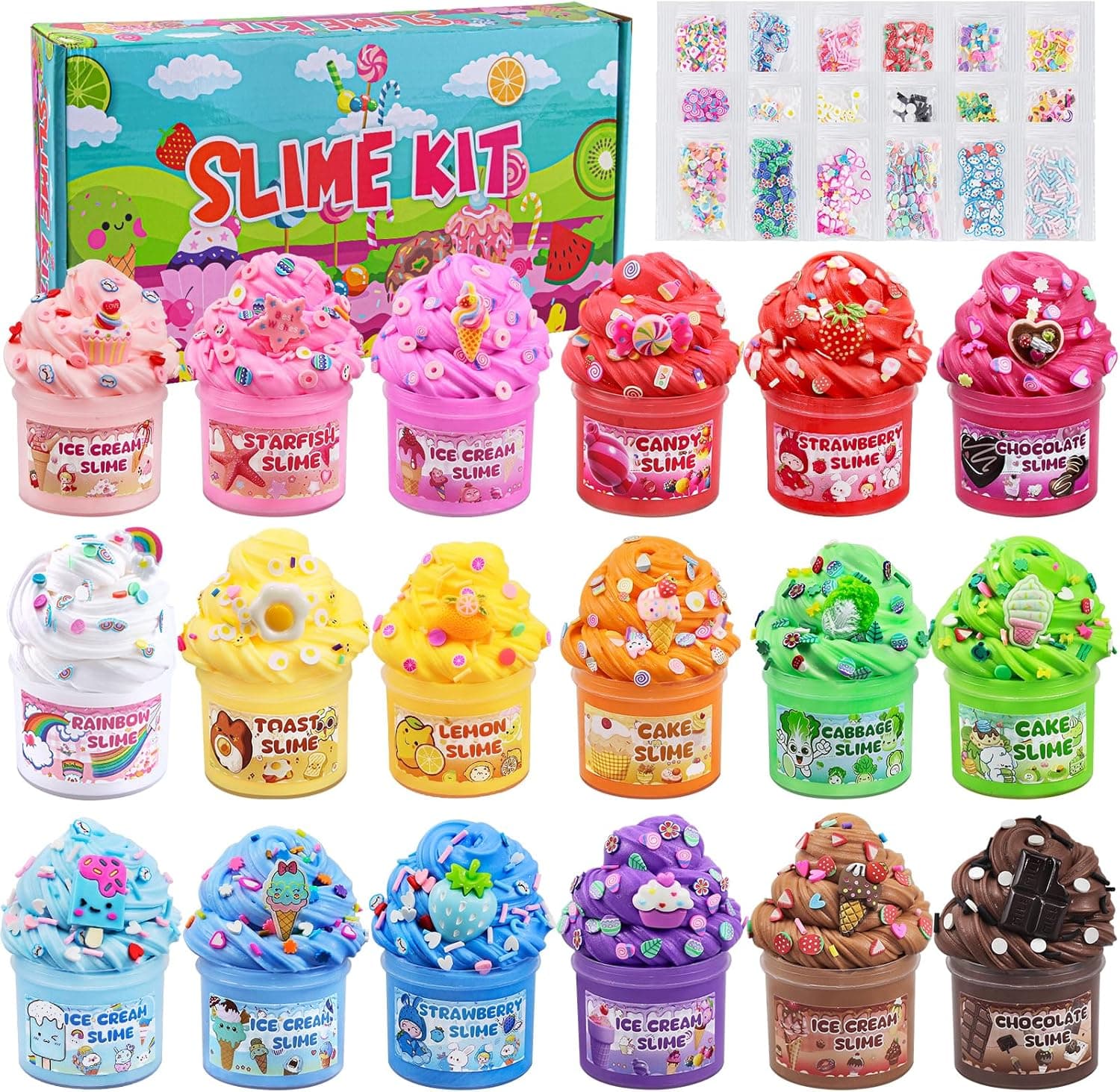 18 Pack Slimes, Slime Kids, Butter Cloud Slime kit for Girls Ages 8-12, Toys for Girls and Boys, Slime Party