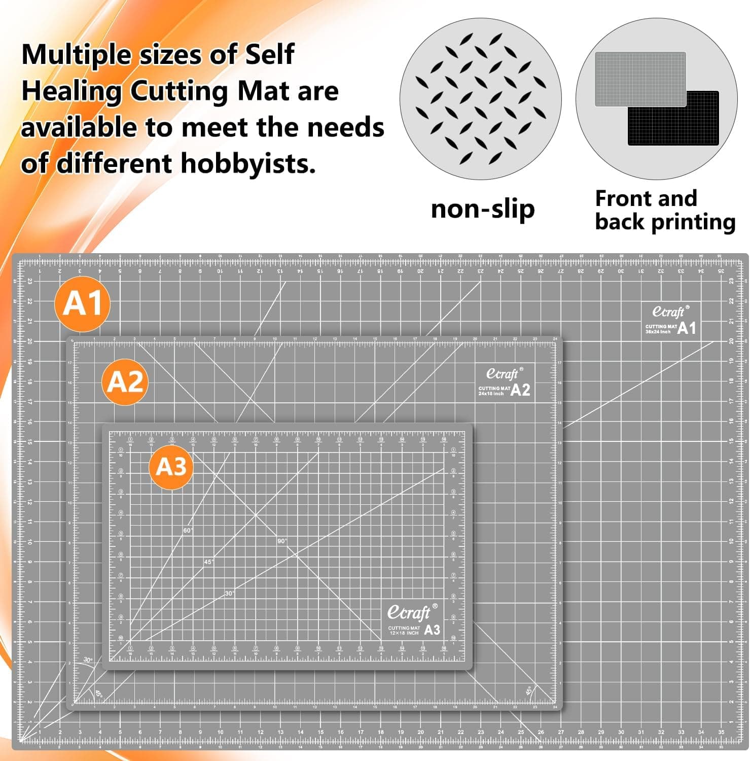 Ecraft Large Self Healing Cutting Mat: 24" x 36" Grey/Black - Image 5