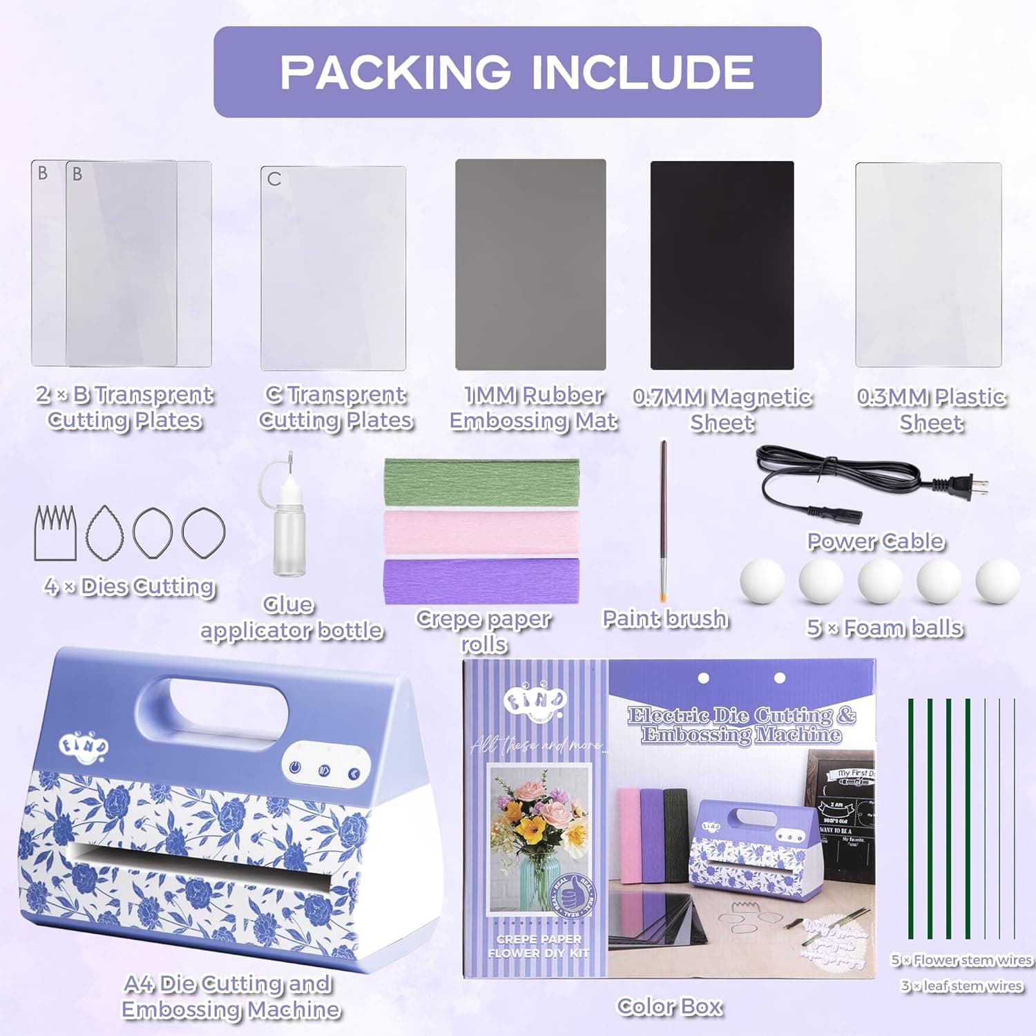 Portable Automatic A4 Die Cutting Machine,Electric 9 inch Embossing Machine kit for CardMaking, Crepe Paper Flower Making - Image 3