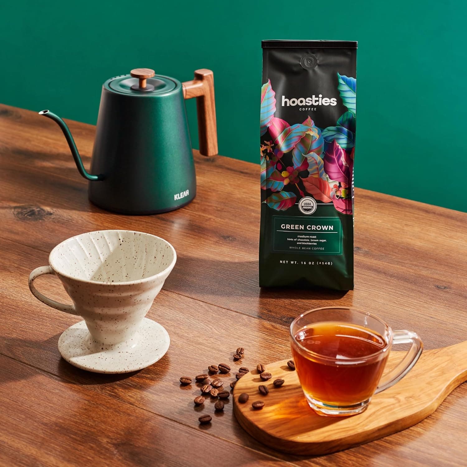 Hoasties Coffee Green Crown - Medium Roast Ground Organic Coffee, Made with 100% Colombian Arabica Coffee Beans, 16 ounces - Image 6