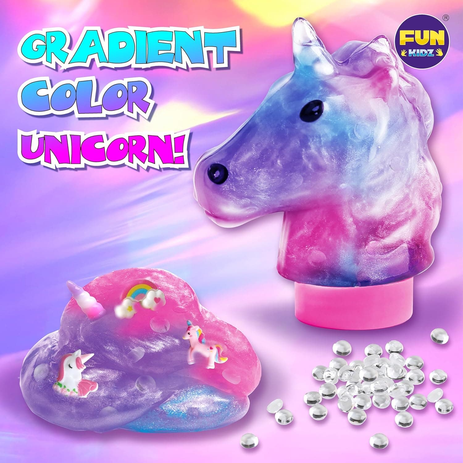 Fluffy Unicorn Slime Kit for Girls, FunKidz Cloud Slime Gift for Ages 6+ Kids Fun Slime Making Kit Awesome Craft Toy Birthday Present Ideas - Image 4