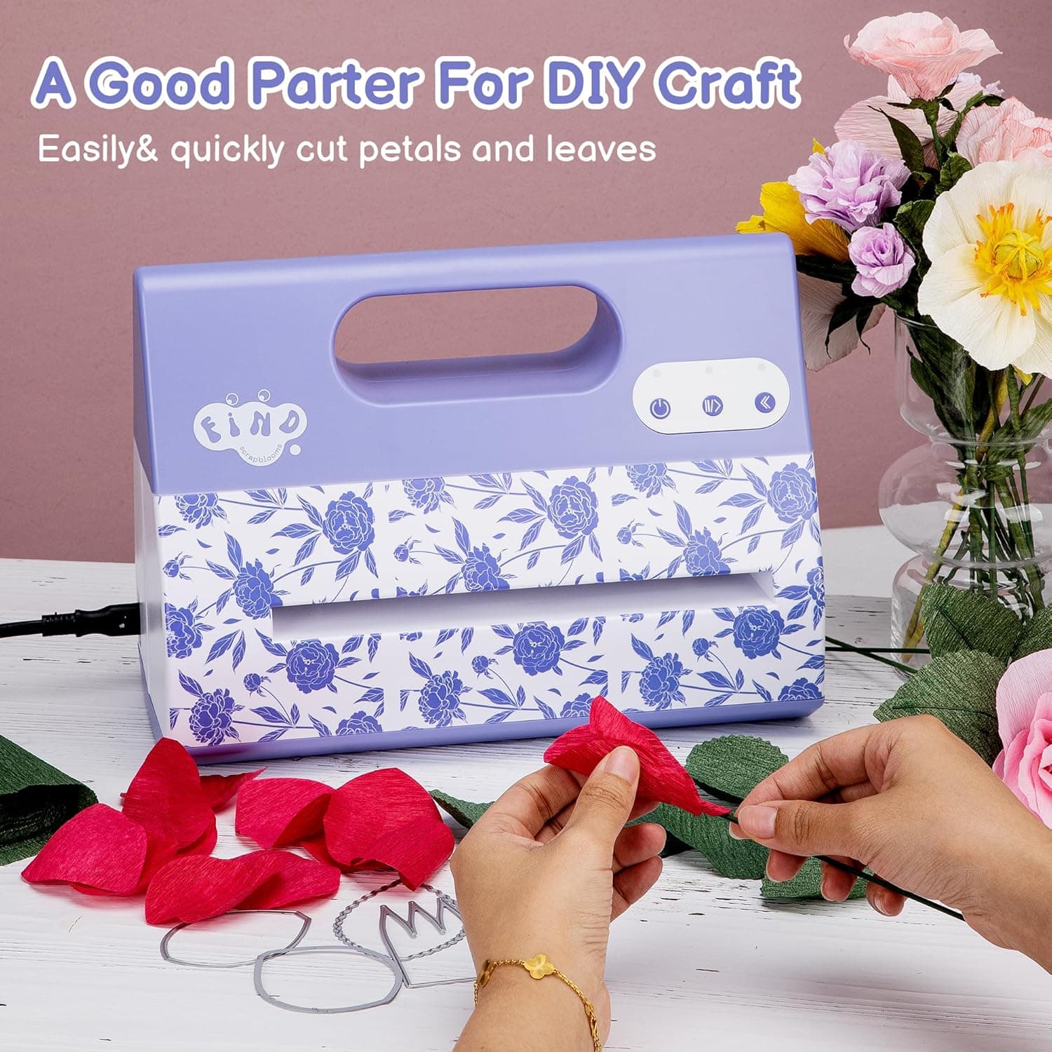 Portable Automatic A4 Die Cutting Machine,Electric 9 inch Embossing Machine kit for CardMaking, Crepe Paper Flower Making - Image 5