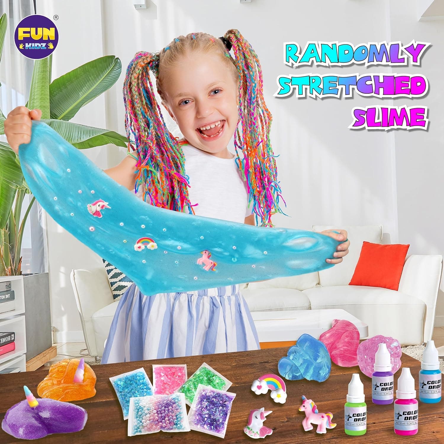 Fluffy Unicorn Slime Kit for Girls, FunKidz Cloud Slime Gift for Ages 6+ Kids Fun Slime Making Kit Awesome Craft Toy Birthday Present Ideas - Image 8